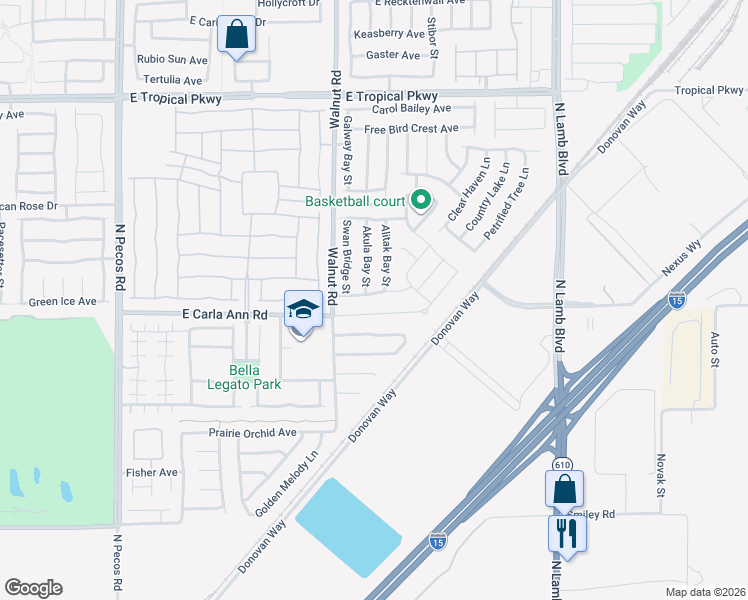map of restaurants, bars, coffee shops, grocery stores, and more near 5621 Alitak Bay Street in North Las Vegas