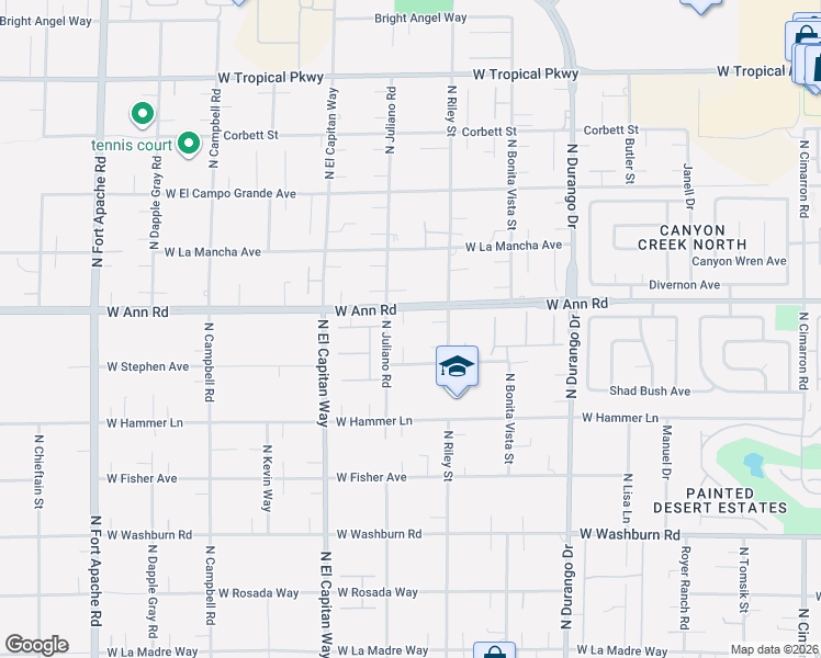 map of restaurants, bars, coffee shops, grocery stores, and more near 8685 West Ann Road in Las Vegas