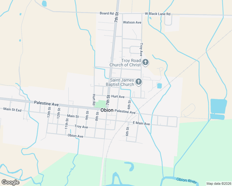 map of restaurants, bars, coffee shops, grocery stores, and more near 312 Broadway Street in Obion