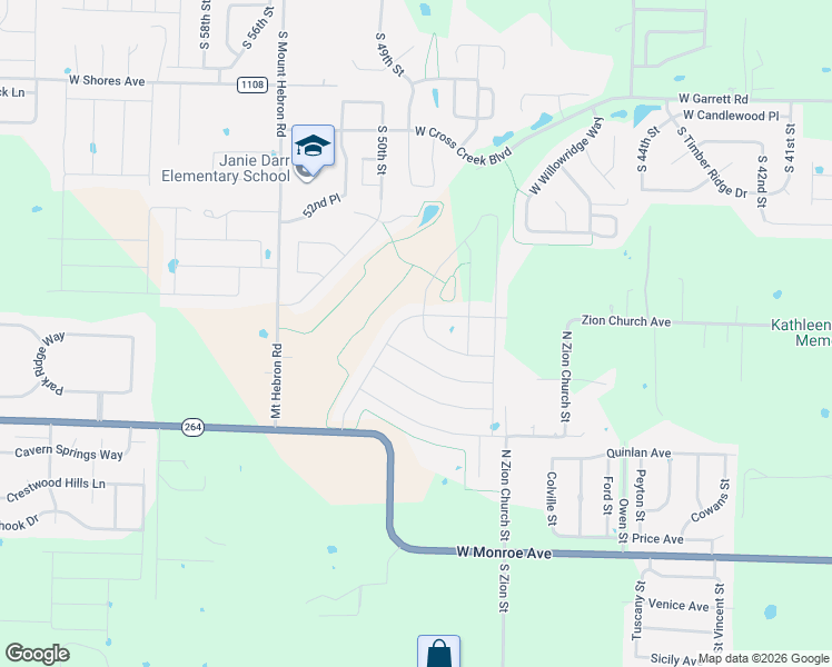 map of restaurants, bars, coffee shops, grocery stores, and more near 2508 Hickory Wood Avenue in Lowell