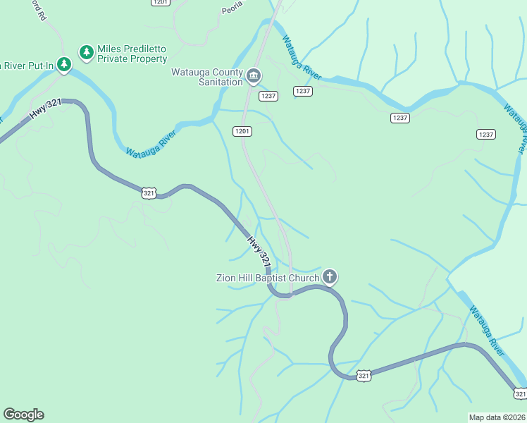 map of restaurants, bars, coffee shops, grocery stores, and more near 5333 Bethel Road in Sugar Grove