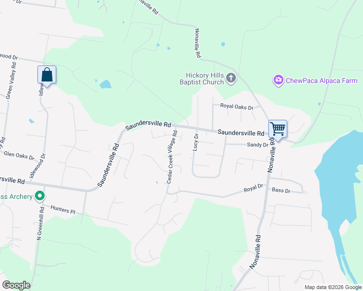 map of restaurants, bars, coffee shops, grocery stores, and more near 1108 Cedarhill Ct in Mt Juliet