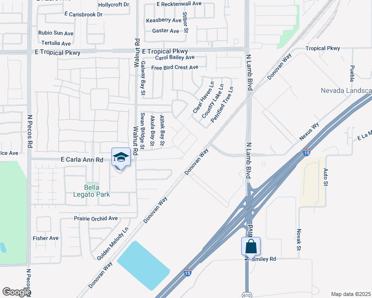 map of restaurants, bars, coffee shops, grocery stores, and more near 4016 Little Bend Lane in North Las Vegas