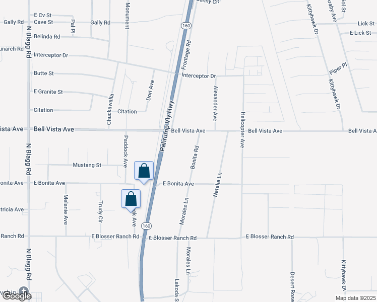 map of restaurants, bars, coffee shops, grocery stores, and more near 2910 Morales Lane in Pahrump