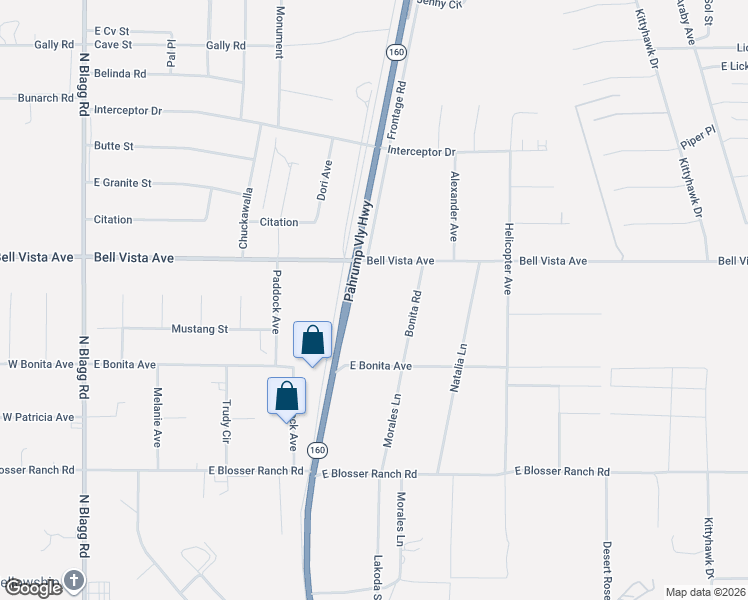 map of restaurants, bars, coffee shops, grocery stores, and more near 2911 Nevada 160 in Pahrump