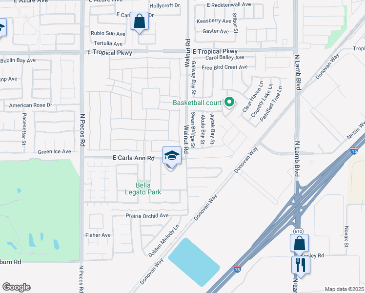 map of restaurants, bars, coffee shops, grocery stores, and more near 5620 Serenity Haven Street in North Las Vegas