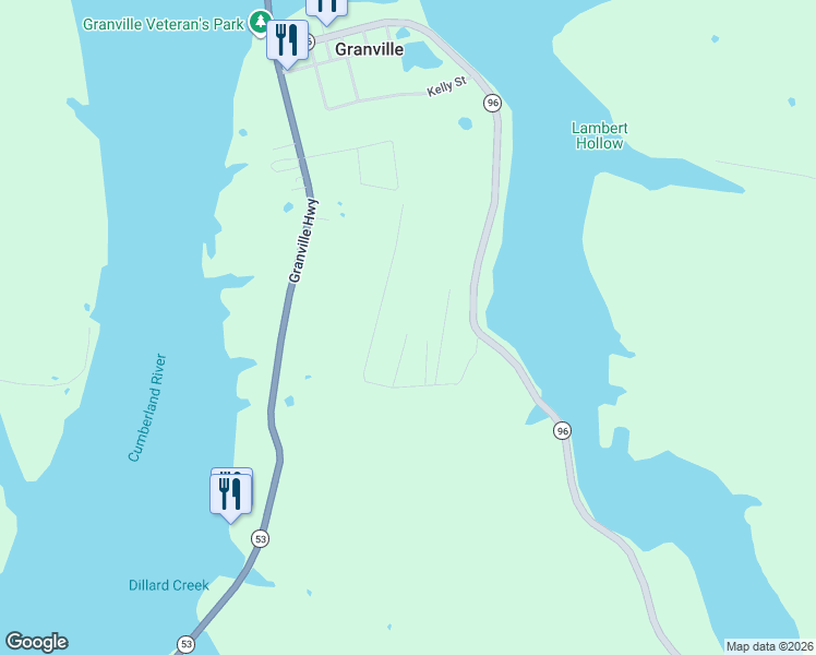 map of restaurants, bars, coffee shops, grocery stores, and more near 316 Eagle Ridge Lane in Granville