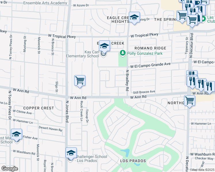 map of restaurants, bars, coffee shops, grocery stores, and more near 5624 Island Mist Street in Las Vegas