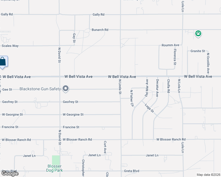 map of restaurants, bars, coffee shops, grocery stores, and more near 1080 Gee Street in Pahrump