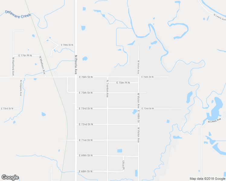 map of restaurants, bars, coffee shops, grocery stores, and more near 1617 East 75th Street North in Tulsa