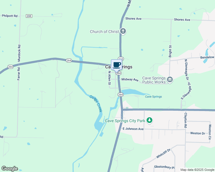 map of restaurants, bars, coffee shops, grocery stores, and more near 168 Glenwood Ave in Cave Springs