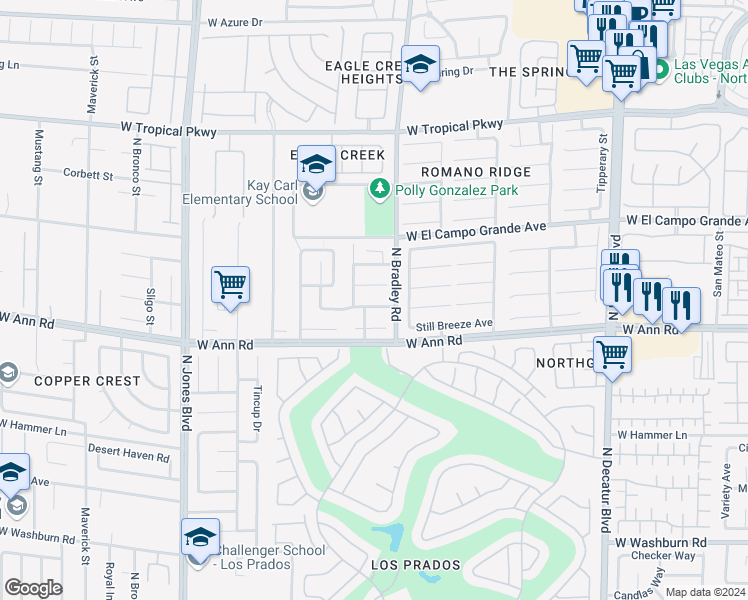 map of restaurants, bars, coffee shops, grocery stores, and more near in Las Vegas