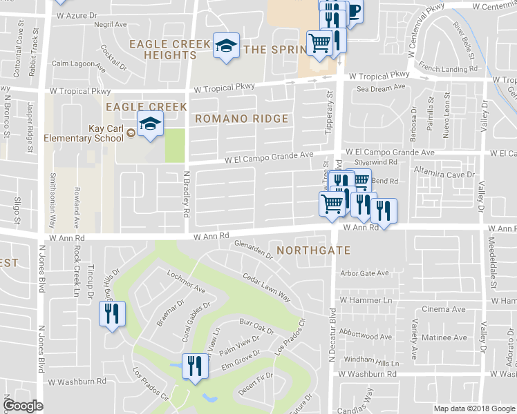 map of restaurants, bars, coffee shops, grocery stores, and more near 5632 Twilight Chase Street in Las Vegas