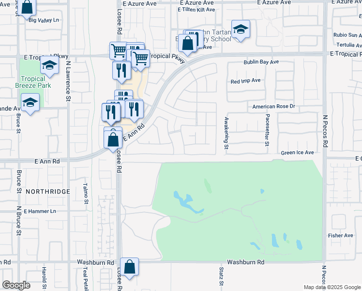 map of restaurants, bars, coffee shops, grocery stores, and more near 5631 Wedgefield Street in North Las Vegas