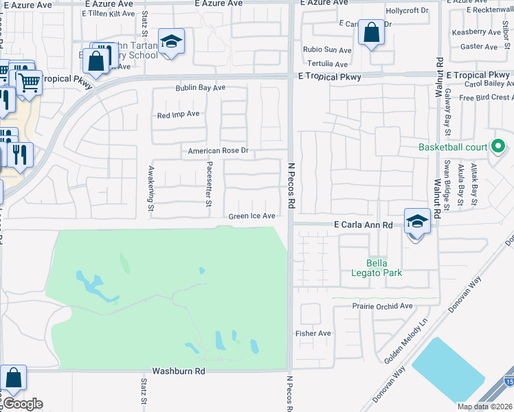map of restaurants, bars, coffee shops, grocery stores, and more near 5616 Folksinger Court in North Las Vegas