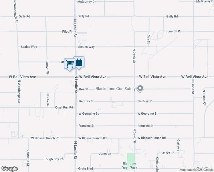 map of restaurants, bars, coffee shops, grocery stores, and more near 1730 Gee Street in Pahrump
