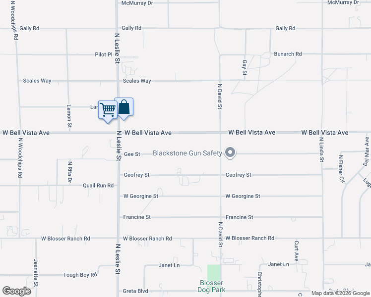 map of restaurants, bars, coffee shops, grocery stores, and more near 1670 Gee Street in Pahrump