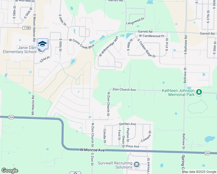 map of restaurants, bars, coffee shops, grocery stores, and more near 2121 Zion Church Road in Lowell