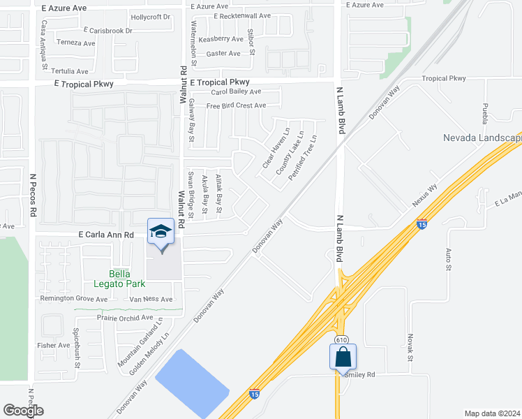 map of restaurants, bars, coffee shops, grocery stores, and more near 4036 Little Bend Lane in North Las Vegas