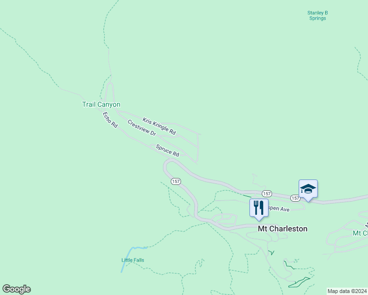 map of restaurants, bars, coffee shops, grocery stores, and more near Crestview Drive in Paradise