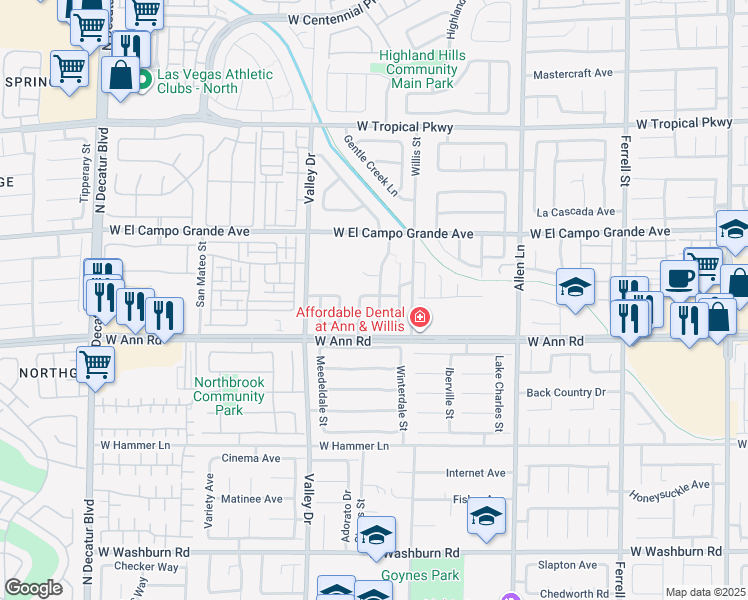 map of restaurants, bars, coffee shops, grocery stores, and more near 5633 North Native Sunflower Street in North Las Vegas