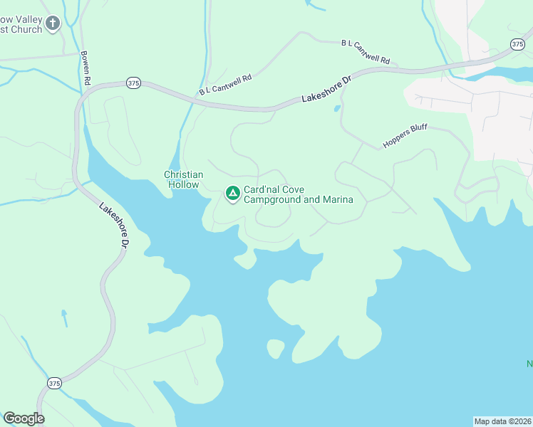 map of restaurants, bars, coffee shops, grocery stores, and more near Cardinal Cove Road in Rutledge