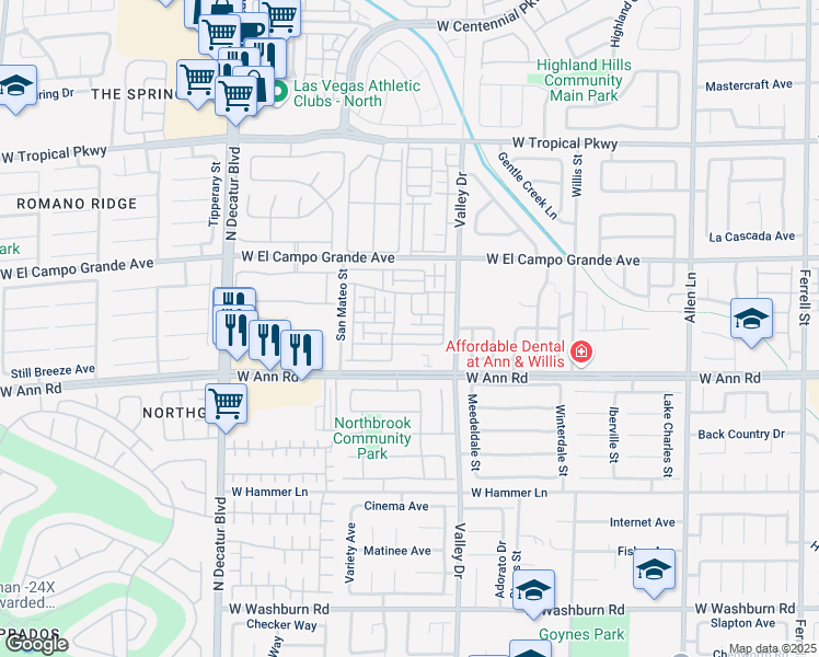 map of restaurants, bars, coffee shops, grocery stores, and more near 4356 Hera Temple Avenue in North Las Vegas