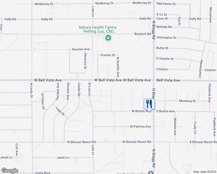 map of restaurants, bars, coffee shops, grocery stores, and more near 2930 Anza Place in Pahrump