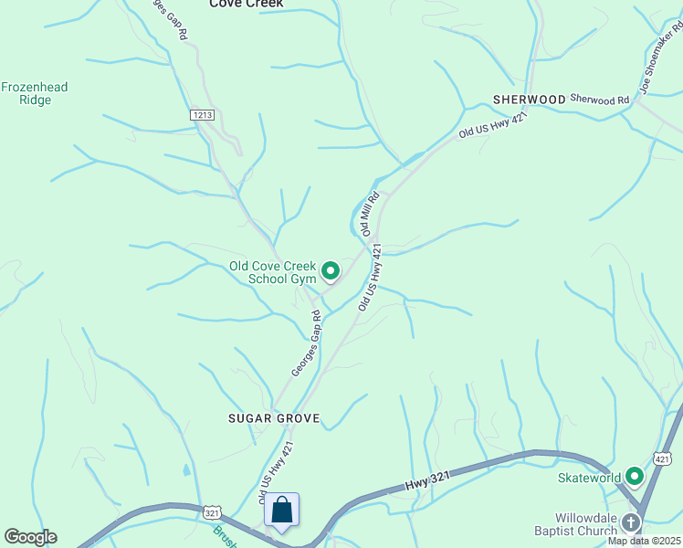 map of restaurants, bars, coffee shops, grocery stores, and more near 207 Dale Adams Road in Sugar Grove