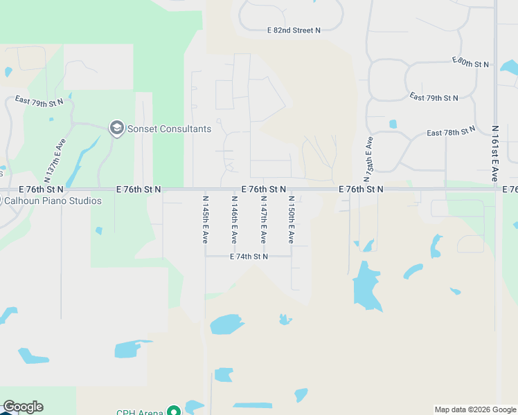 map of restaurants, bars, coffee shops, grocery stores, and more near 7477 North 146th East Avenue in Owasso