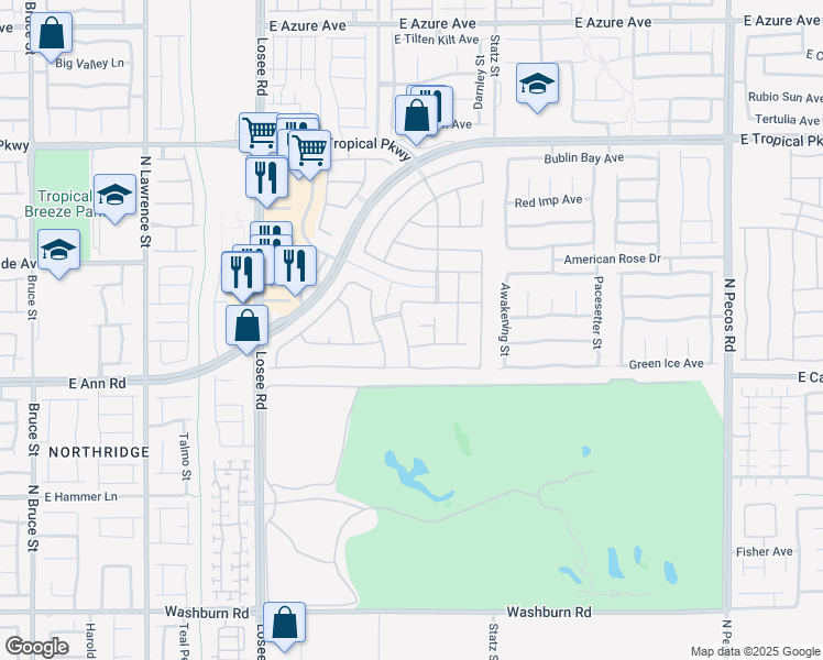 map of restaurants, bars, coffee shops, grocery stores, and more near 5631 Wedgefield Street in North Las Vegas