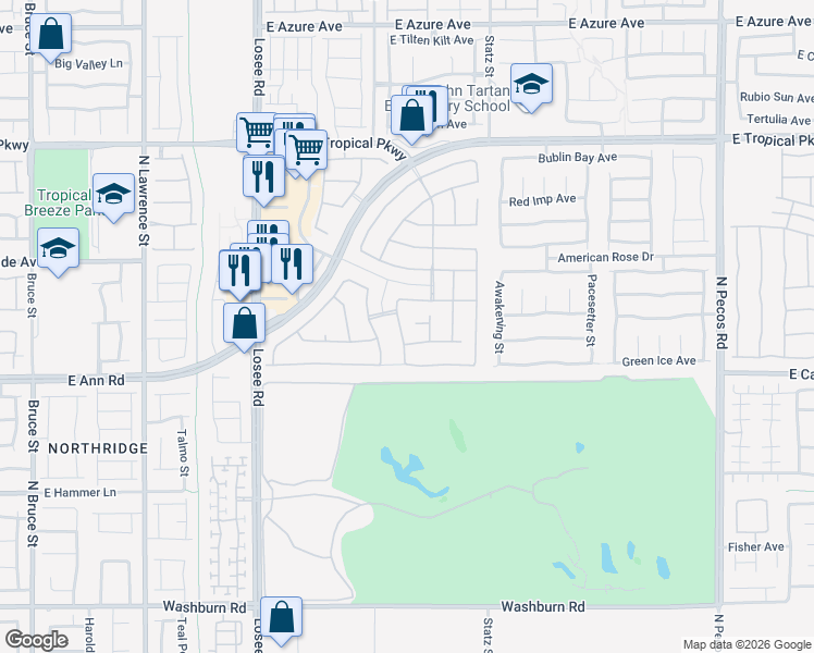 map of restaurants, bars, coffee shops, grocery stores, and more near 5631 Wedgefield Street in North Las Vegas