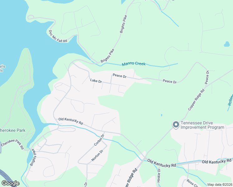 map of restaurants, bars, coffee shops, grocery stores, and more near 2620 Oakcrest Drive in Morristown