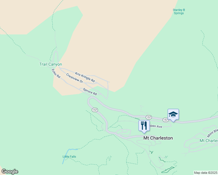 map of restaurants, bars, coffee shops, grocery stores, and more near 276 Seven Dwarfs Road in Mount Charleston