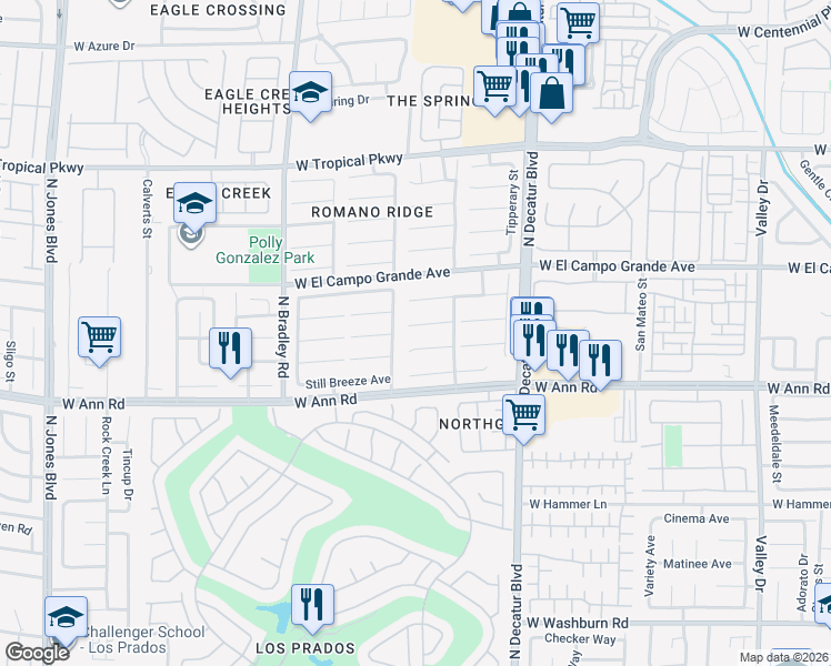 map of restaurants, bars, coffee shops, grocery stores, and more near 5632 Twilight Chase Street in Las Vegas