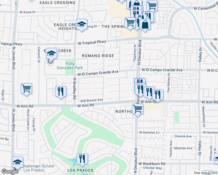 map of restaurants, bars, coffee shops, grocery stores, and more near 5632 Twilight Chase Street in Las Vegas