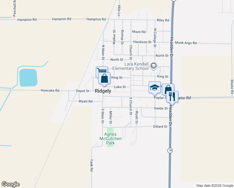 map of restaurants, bars, coffee shops, grocery stores, and more near 209 Poplar Street in Ridgely