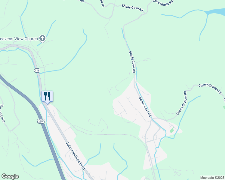 map of restaurants, bars, coffee shops, grocery stores, and more near 261 Emerald Glen Drive in Caryville