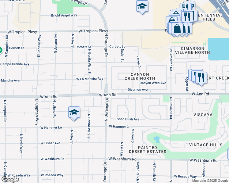 map of restaurants, bars, coffee shops, grocery stores, and more near 8317 Divernon Avenue in Las Vegas