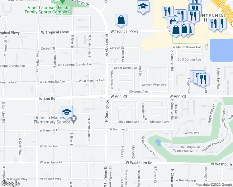 map of restaurants, bars, coffee shops, grocery stores, and more near 8313 Divernon Avenue in Las Vegas