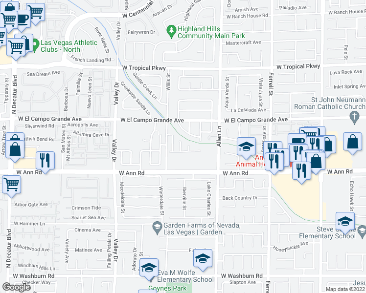map of restaurants, bars, coffee shops, grocery stores, and more near 5712 Wishing Coin Court in North Las Vegas