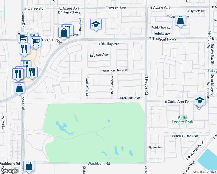 map of restaurants, bars, coffee shops, grocery stores, and more near 3129 Little Crimson Avenue in North Las Vegas