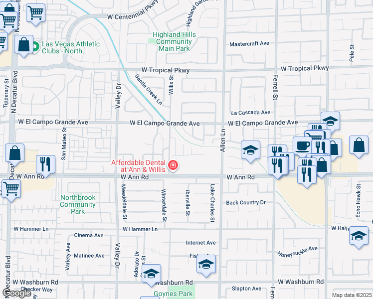 map of restaurants, bars, coffee shops, grocery stores, and more near 5712 Wishing Coin Court in North Las Vegas