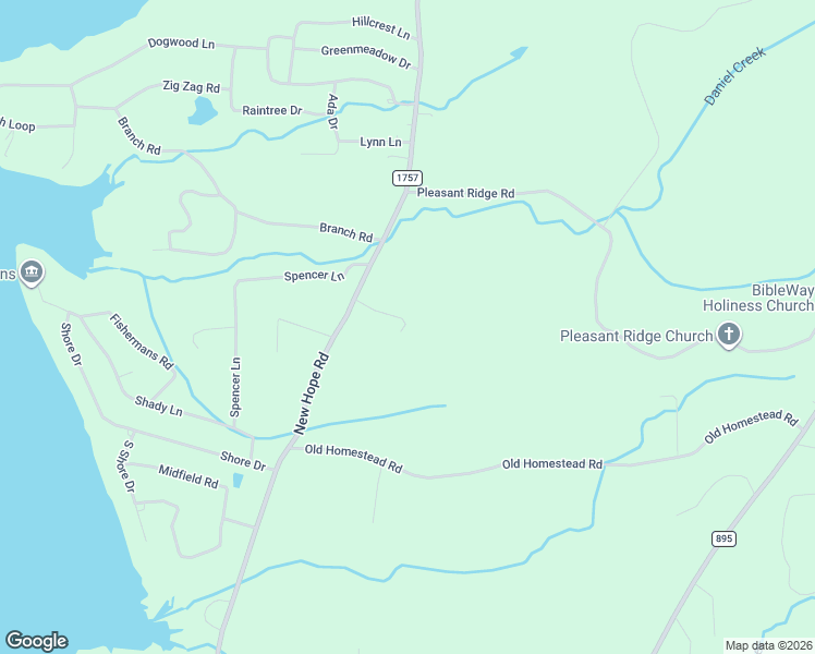 map of restaurants, bars, coffee shops, grocery stores, and more near 1450 New Hope Road in Big Sandy