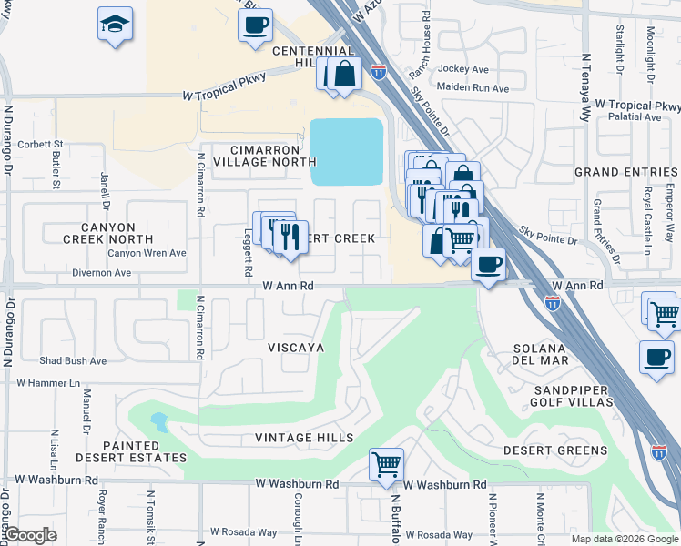 map of restaurants, bars, coffee shops, grocery stores, and more near 5600 Bolton Bay Way in Las Vegas