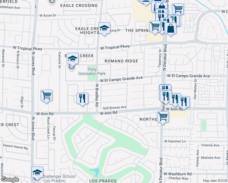 map of restaurants, bars, coffee shops, grocery stores, and more near 5208 Ruffled Grouse Court in Las Vegas