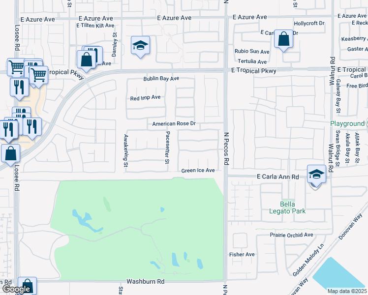 map of restaurants, bars, coffee shops, grocery stores, and more near 3216 Carefree Beauty Avenue in North Las Vegas