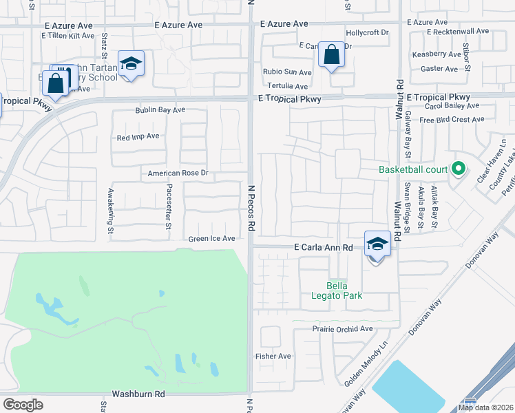 map of restaurants, bars, coffee shops, grocery stores, and more near 5705 Pleasant Palms Street in North Las Vegas