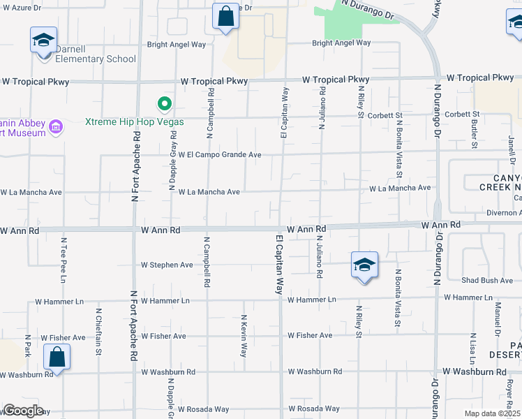 map of restaurants, bars, coffee shops, grocery stores, and more near 5725 El Royale Ct. in Las Vegas