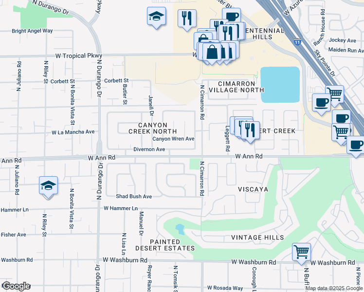 map of restaurants, bars, coffee shops, grocery stores, and more near 8020 Divernon Avenue in Las Vegas
